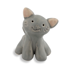 Gray Cat Miniature Figurine