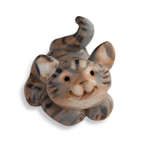 Tabby Cat Miniature Figurine